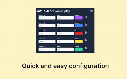 AWS SSO Session Display :: Displays the current AWS SSO account name on the AWS Console with configurable colours.