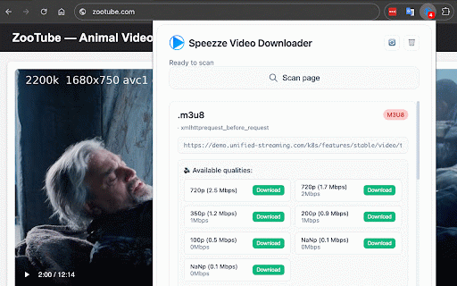 Speezze Video Downloader :: Advanced video downloader with M3U8/HLS stream support