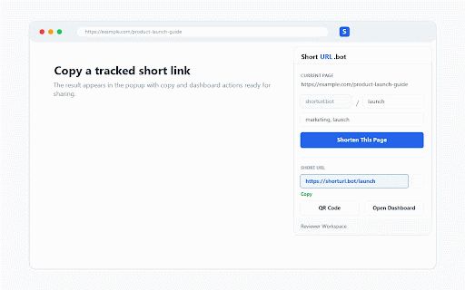 ShortURL.bot - Link Shortener & QR Codes :: Shorten links, generate QR codes, and copy tracked ShortURL.bot links from your browser toolbar.