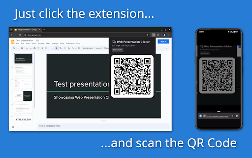 Web Presentation Clicker (on-stage.click) :: Control your slideshow presentation with your phone in the simplest way possible. No app required.