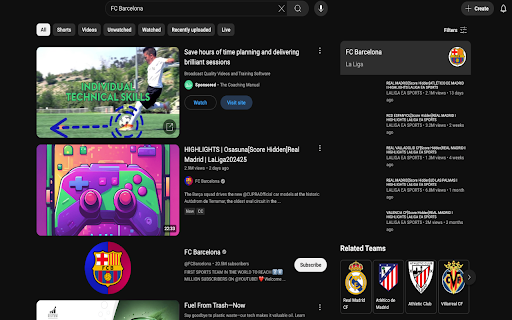 Hide Football Scores :: Hides football game scores and thumbnails from YouTube.