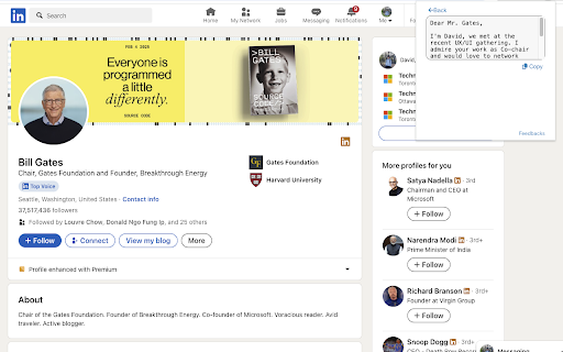 Coffee Chaterator :: Send personalized coffee chat requests on LinkedIn with just a few clicks