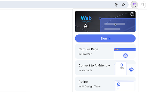Refore Web to AI(Feed any webpage into any AI design tool) :: Let AI design tools like v0 and Cursor can read and modify existing webpages