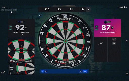 Frameback for Autodarts :: Camera overlay, checkout zoom and replays for Autodarts. Runs locally in the match page.