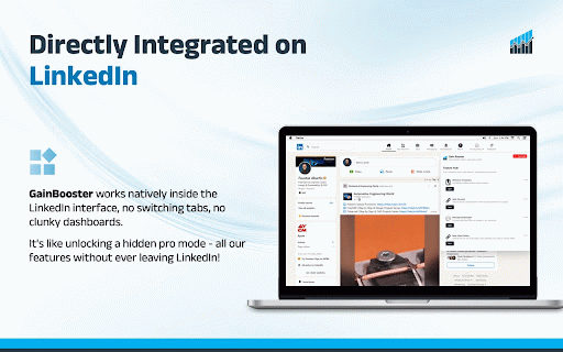 GainBooster – SSI Booster for LinkedIn :: Optimize your LinkedIn activity, boost SSI score, and strengthen professional connections effortlessly.