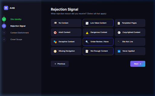 AdSense Approval Intelligence Engine :: Diagnostic intelligence system that analyzes your site against AdSense criteria to provide actionable remediation reports.