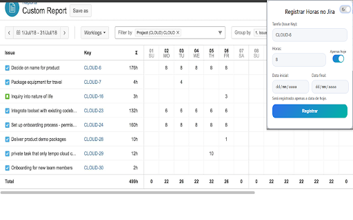 TimeLog Jira :: Preencha sua planilha de horas no Jira automaticamente