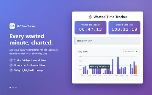 SAP Time Tracker :: Tracks the time wasted in SAP S/4HANA while waiting for the busy indicator