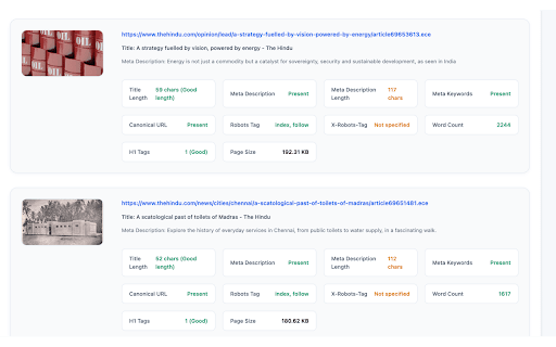 Crawl Bolt SEO Analyzer :: Analyze website SEO by crawling pages