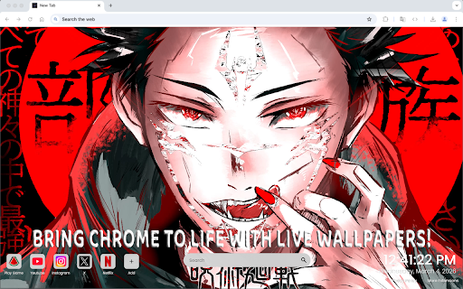Sukuna and Megumi Jujutsu Kaisen Live Wallpaper :: Witness Sukuna and Megumi’s dark power clash in this epic Jujutsu Kaisen live wallpaper for Chrome new tab.