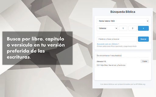 Búsqueda Bíblica :: Una extensión para realizar búsquedas en la Biblia