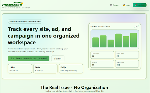PromoTrackerPro Quick Add :: Quickly add the current page to PromoTrackerPro.com as a site, ad landing page, referral link, or daily task.