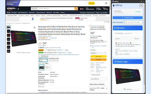 AffiliTap - AI Amazon Affiliate Post Generator to Create Posts Instantly :: AI-powered Amazon affiliate marketing tool. Generate social media posts with product data, prices, and affiliate links in one click.