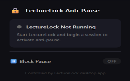 LectureLock Extension :: Blocks distracting websites and prevents pausing video lectures. Controlled by LectureLock desktop app.