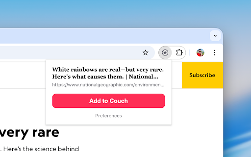 Add to Couch :: Add the current tab URL to Couch.