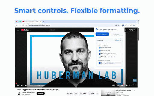 Copy Youtube Transcript :: Copy YouTube video transcripts with one click.