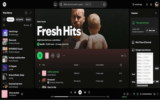Spotify Playback Speed :: Adds a button and menu to manipulate playback speed on Spotify Web.
