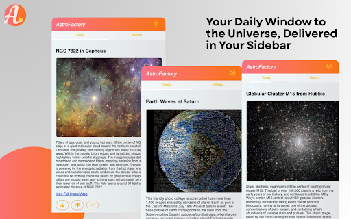 AstroFactory: NASA’s APOD in Your Sidebar :: Get NASA’s Astronomy Picture of the Day as daily sidebar notifications.