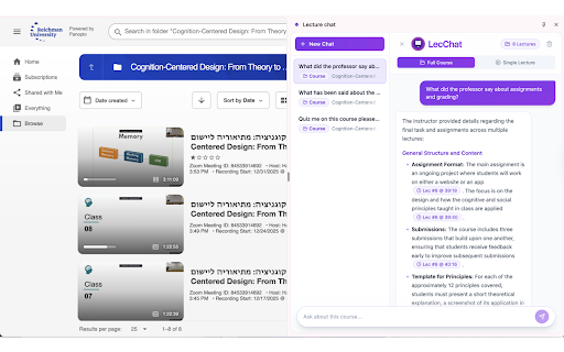 LecChat :: Turn hours of University lectures into minutes of insight. Easily chat with your university lecture recordings.