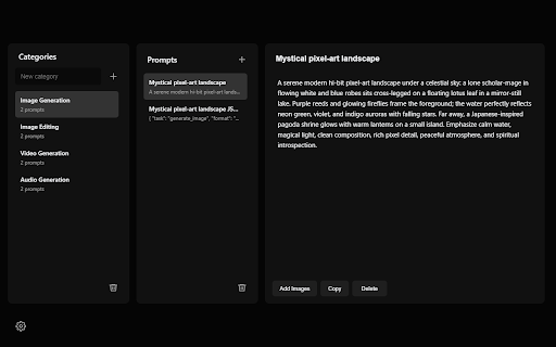 Prompt Holder :: Save and manage prompts/text snippets.