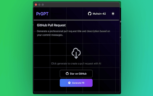 Prgpt :: PrGPT generates smart, concise pull request titles and descriptions from commits — no more dull summaries, just clear PRs.