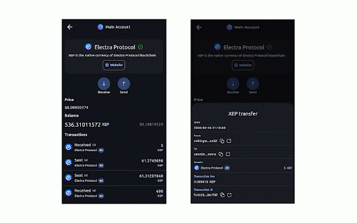 OmniXEP Wallet :: Secure Electra Protocol wallet for XEP and OmniXEP tokens and NFTs.