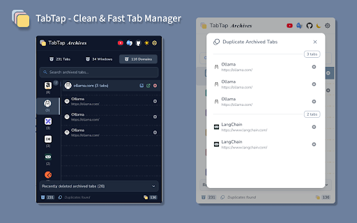 TabTap - Clean & Fast Tab Manager :: Search, organize, and manage tabs with ease. Make browsing simple and stress-free.