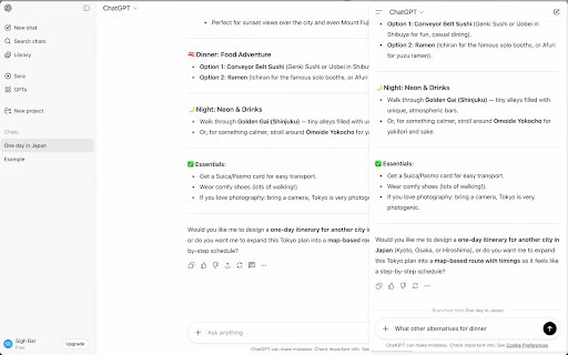 SideThreadGPT :: ChatGPT Branching in a Sidebar