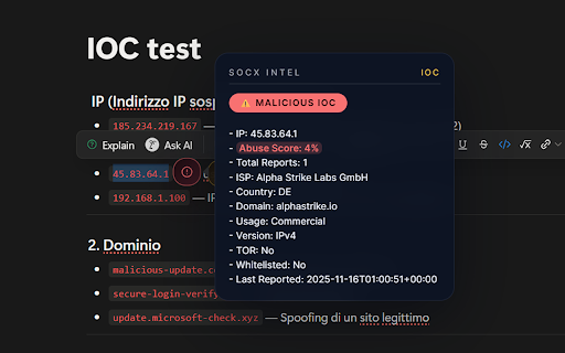 SOCx :: Simple OSINT Centralized eXtension