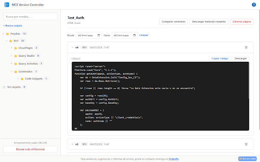 MCE Version Controller :: Local version history for your Marketing Cloud assets: CloudPages, Emails, Content Blocks, Queries, Scripts and Snippets.