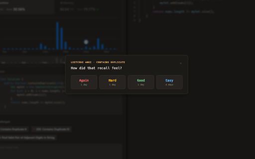 Leetcode Anki :: Spaced-repetition practice for LeetCode — Anki, but the cards are problems.