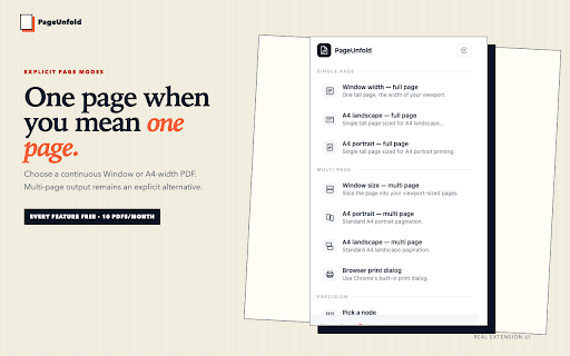 Single Page PDF — Save a Long Web Page Without Splits :: Turn a long web page into a single page PDF — no splits, no watermark, searchable text, and it works on pages behind a login.