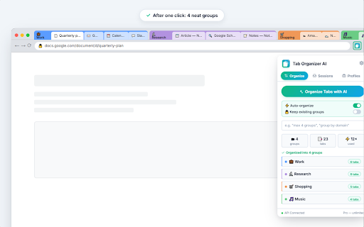 Tab Organizer AI :: Organize your tabs by topic with one click using AI