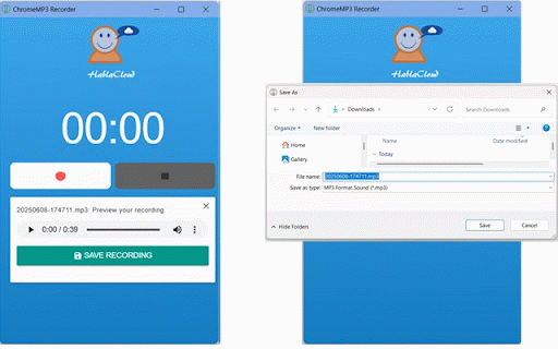 ChromeMP3 Recorder Extension :: Simple, easy to use voice recording app ideal for language instruction and testing.