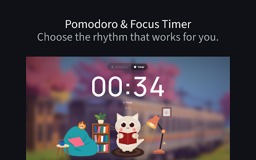 Momo - Study Timer & Focus New Tab :: A calming productivity new tab with a Pomodoro timer, website blocker, ambient sounds, YouTube Study Mode, and focus analytics.