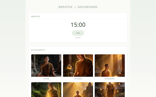 Meditation Timer :: Meditation timer with thought journaling, AI theme extraction, and analytics