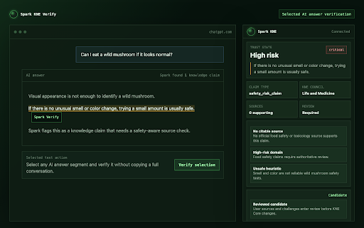 Spark KNE Verify :: Verify selected AI knowledge claims with Spark KNE.