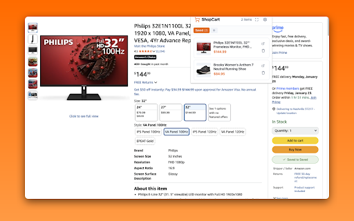 ShopCart :: Save Amazon products to custom lists