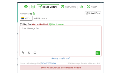 WA Message Sender - Demo :: Envía mensajes masivos sin riesgo de bloqueo y a una velocidad alta a tus contactos en WhatsApp, si lo que quieres es vender más,…