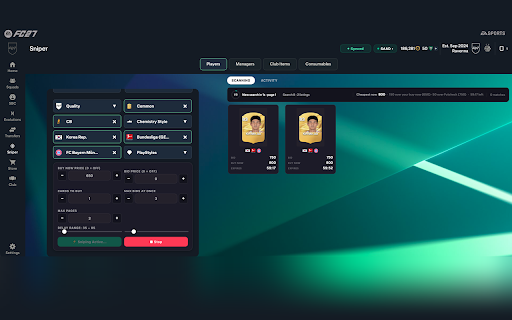 FutCheck FC 27 — SBC Solver, Sniper & Prices :: FutCheck prices, SBC autocomplete and club tools inside the EA SPORTS FC Ultimate Team Web App.