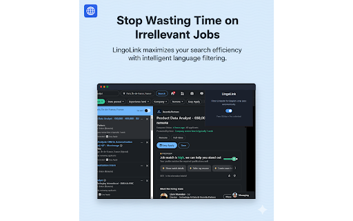 LingoLink: Job Search & Application Tracker :: Your personal job search dashboard. Find English-only jobs from LinkedIn and track your applications.