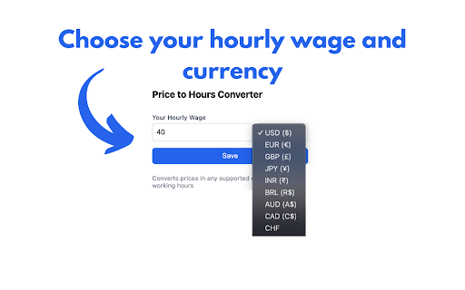 Price to Hours :: Convert prices to working hours based on your hourly wage