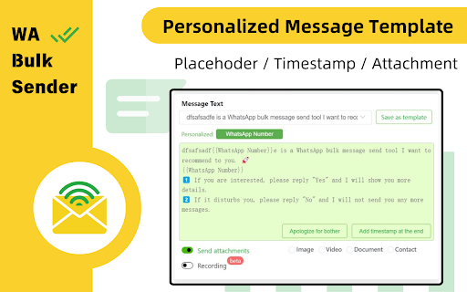 WA Bulk Message Sender :: Use WhatsApp Automation Tool to connect with your customers by sending bulk messages.