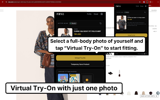 Tryl :: AI fashion try-on — try on clothes from supported stores