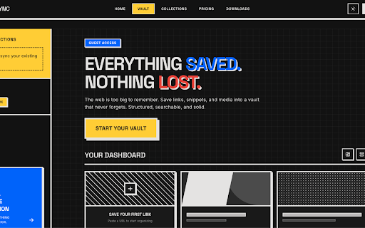 SaveSync - AI Bookmark manager :: Save links and posts to your SaveSync vault with one click. Works across social media, video, and developer platforms.