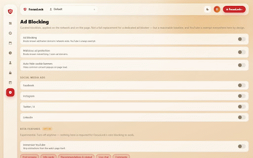 FocusLock – Website Blocker, Ad Blocker & Focus Timer :: Blocks distracting sites and ads, limits your time on them, and runs focus sessions so you browse with fewer interruptions.