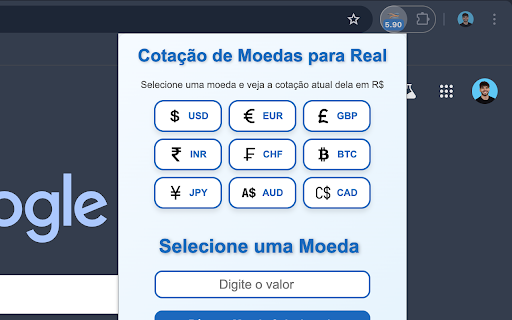 Câmbio em Tempo Real :: Veja cotações de moedas e converta valores para reais de forma rápida e prática.