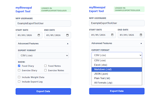 MyFitnessPal Export Tool :: Free, simple, unlimited exports of your MyFitnessPal data.