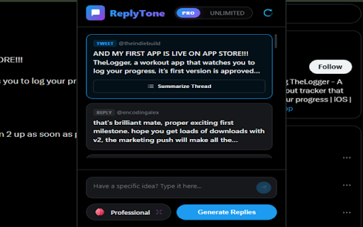 ReplyTone :: Generate smart replies on Twitter using ReplyTone
