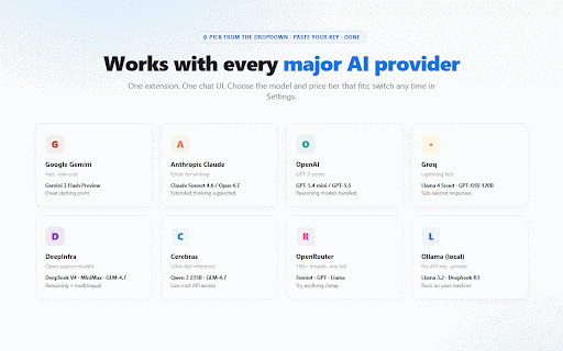 QuickAsk – Instant AI Chat :: Right-click any text to get instant AI answers. Use your own API key with the AI provider of your choice. Private, no sign-up.